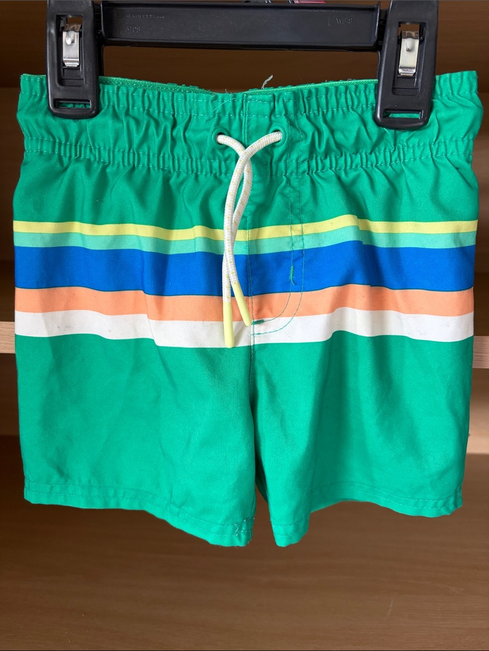 Cat & Jack• Lined Swim Trunks | Green Striped | 18m